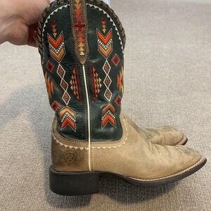 Ariat Boots Womens 6 Brown Aztec Leather Western Square Toe Embroidered 10038328
